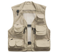 Plus rozmiar wiele kieszeni kamizelka mężczyźni lato Mesh oddychająca fotografia kamizelka Reporter dyrektor kamizelka okazjonalna mundurek roboczy VT-121 4